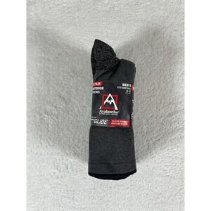Avalanche Nano Glide Men's Outdoor Crew Socks Size 6-12 Black & Grey 4 Pack NWT